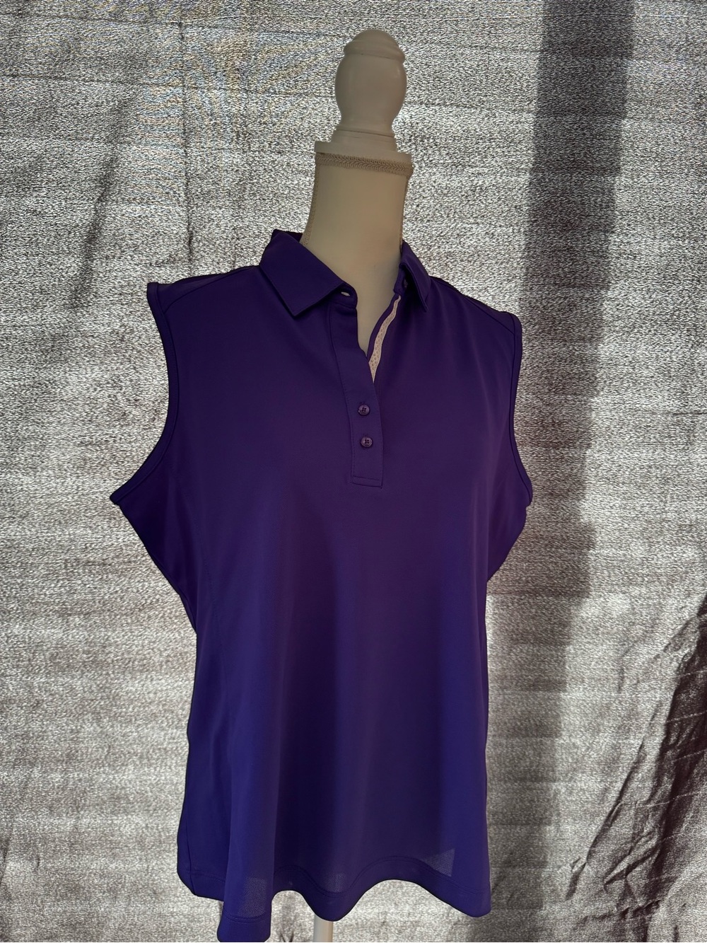 Guy Harvey Sleeveless Polo Top in Deep Purple